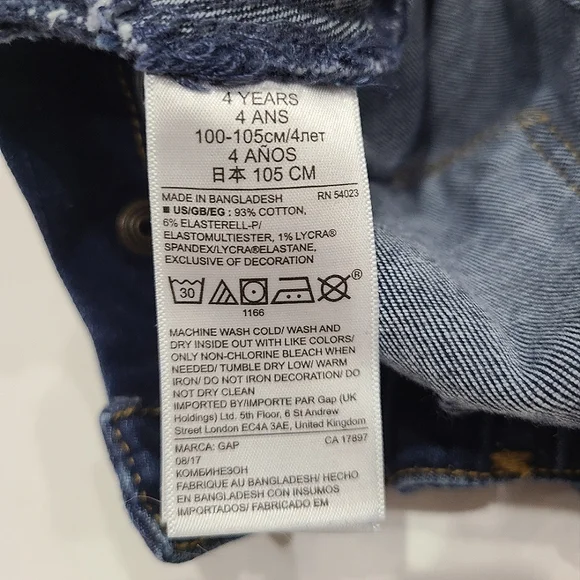 GAP Toddler Denim Overalls with Fleece Penguin Patch & Adjustable Straps 4yr - Picture 11 of 16